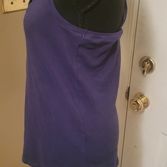 Women's Halston Athletic Navy Blue Racerback Tank Top - Picture 4 of 10